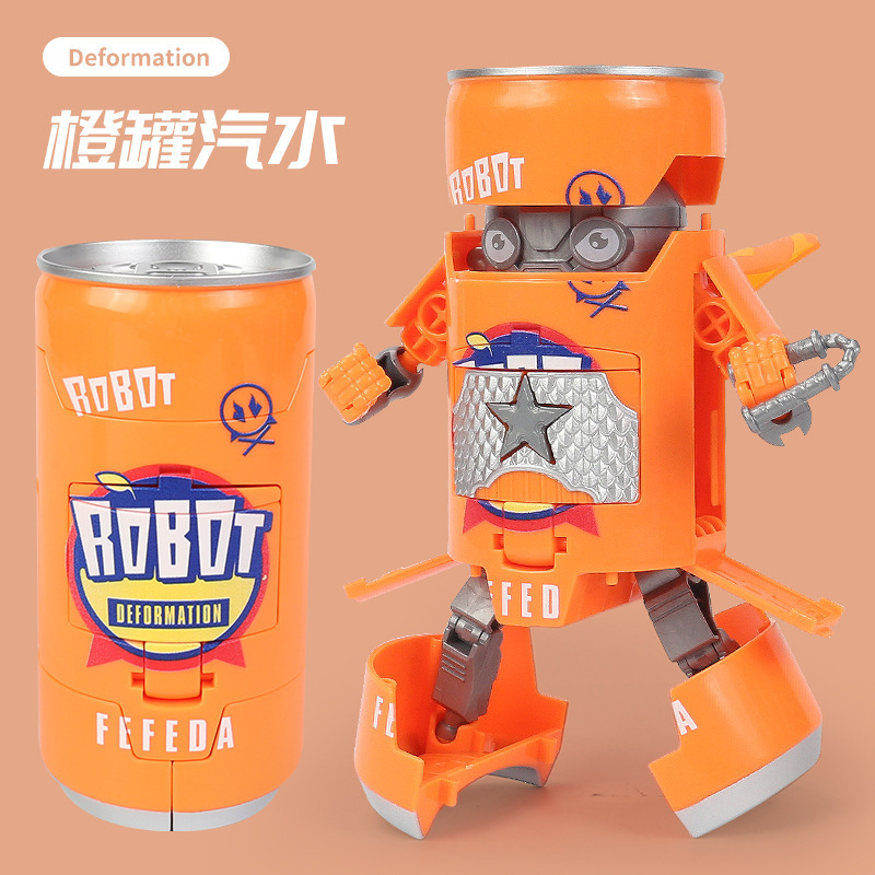 Star steel WK-82 deformation soda samurai boy gift robot model ornaments drink jar mecha toy