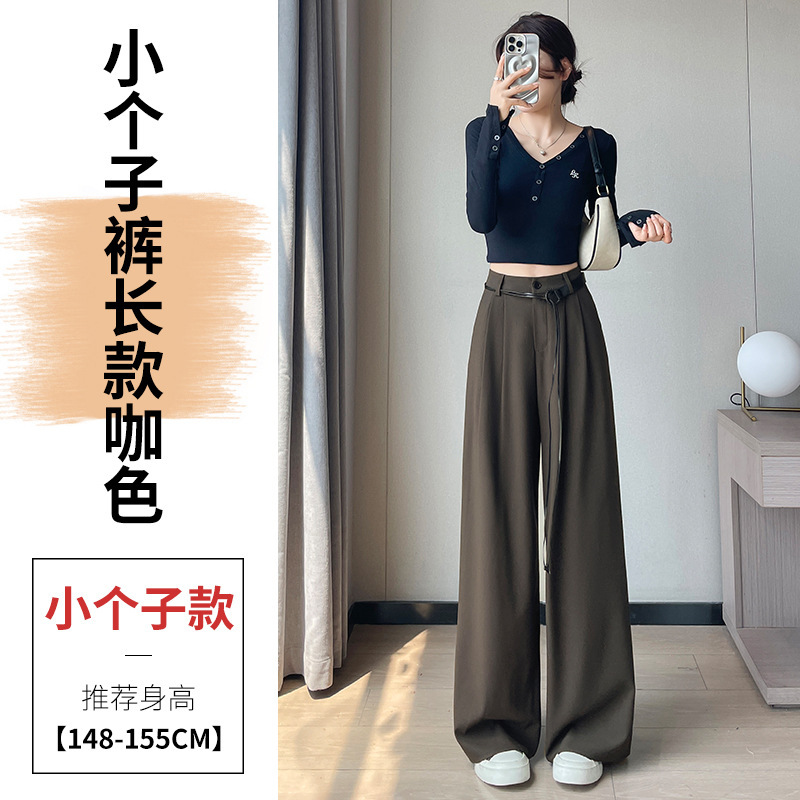 高级感西装裤女春秋季高腰显瘦梨型身材宽松直筒垂坠感拖地阔腿裤|undefined