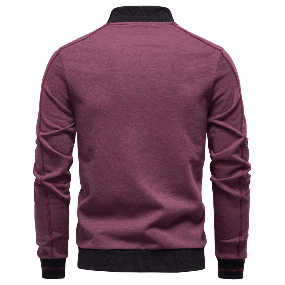Giacca in jeans da uomo collo baseball business casual autunno inverno_voghion.com