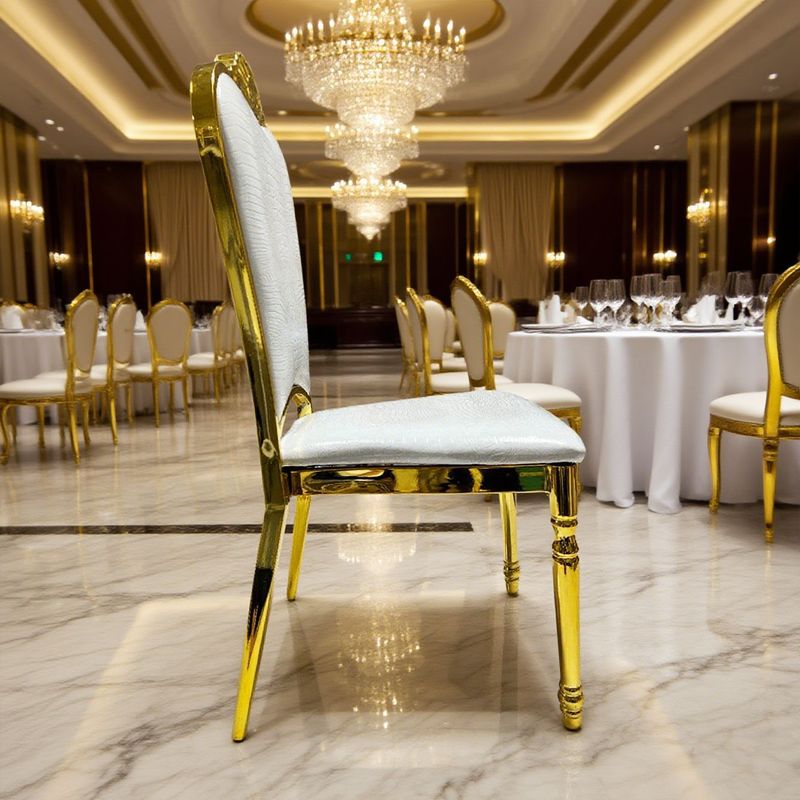 镀金酒店宴会婚礼宴会厅元宝餐椅家用金属靠背椅Weddingchair现货|undefined