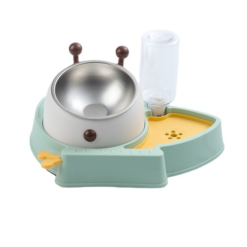 Cat bowl double bowl protects cervical vertebra and prevents tipping automatic drinking cat food bowl dog bowl cat water bowl rice bowl pet supplies