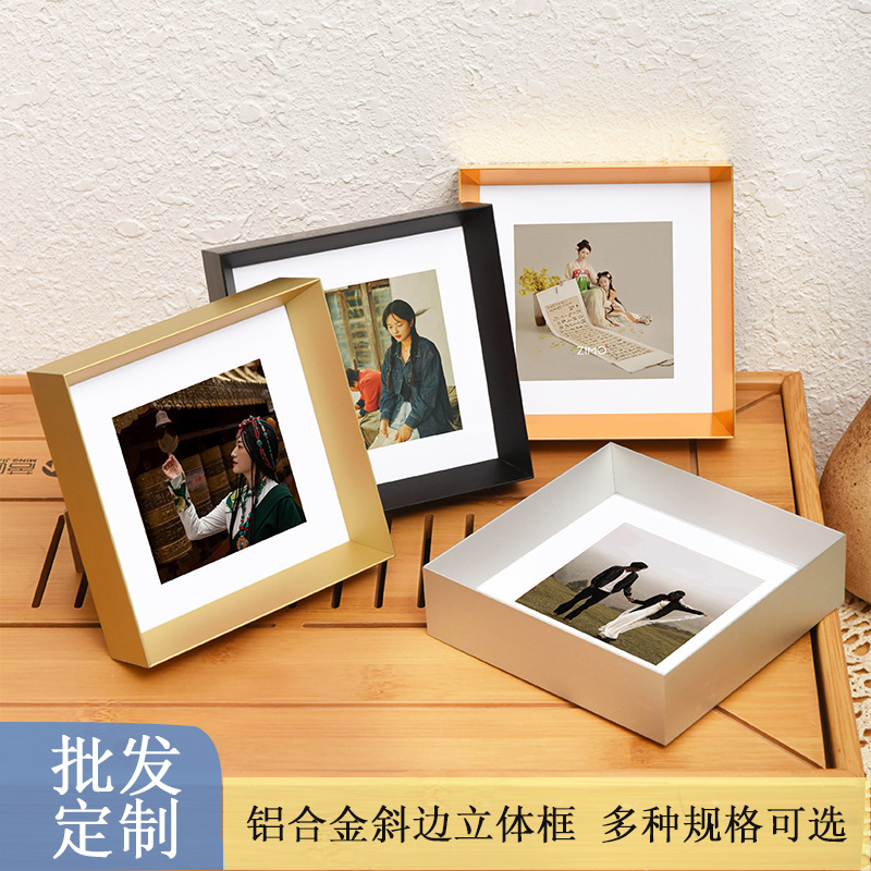 Aluminum alloy photo frame 6 7 8 inch table simple three-dimensional beveled metal frame mounted 8 4K 24 inch 36 inch