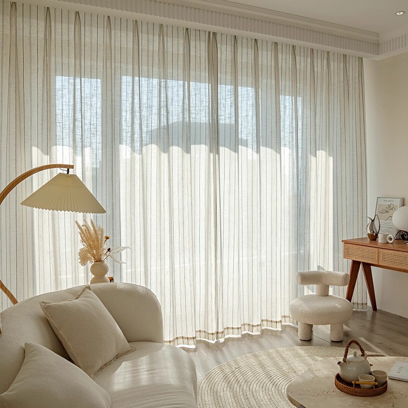 Transfronterizos para cortinas de ventanas japonesas de estilo medieval transparente opaco gaza gruesa cortinas de ventanas sala de estar balcón estudio