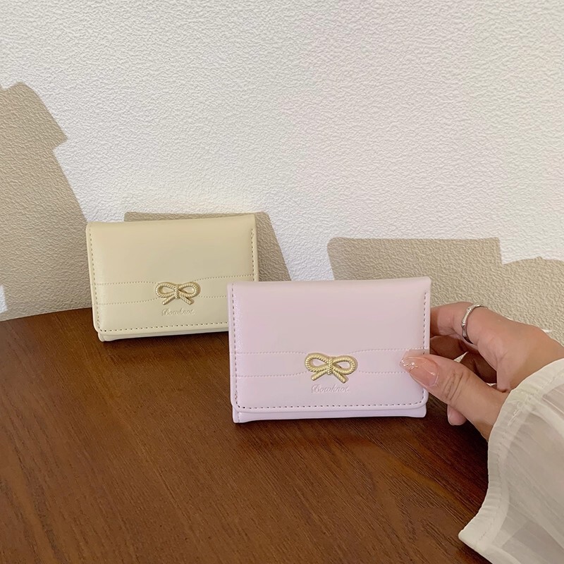 2025 New Ins Style Niche Design Short Wallet Female Student K-Style Cute Simple Multi-Card Slot Coin Clip