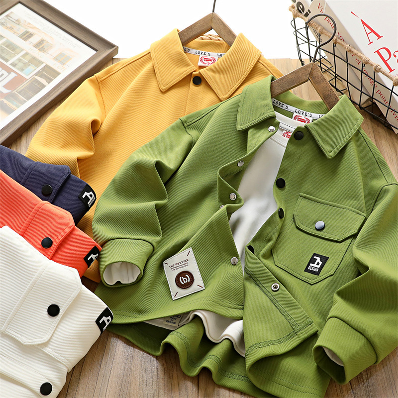 Children's Coat Candy Color Large Boys and Girls Spring Long Sleeve Knitted Cardigan Foreign Trade Children's Jacket lv883