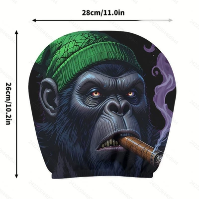 Universal seat cover — shipped on behalf of customers, car - green-hat-orangutan-double-sided-printing-1-piece