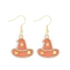 001-37. Orange magic hat earrings