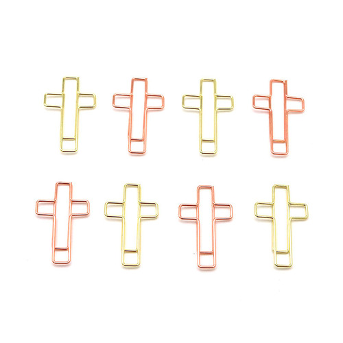 Manufacturer Direct Selling Cross-shaped Pin Metal Creative Paper Clip Office Stationery Irregular Paper Clip Wholesale