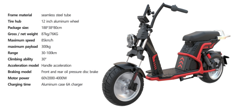 Eec, Dot Harley Electric Two-Wheeler Motorcycle Overseas Warehouse Overseas Shipping Adult Mobility Scooter Cp-9