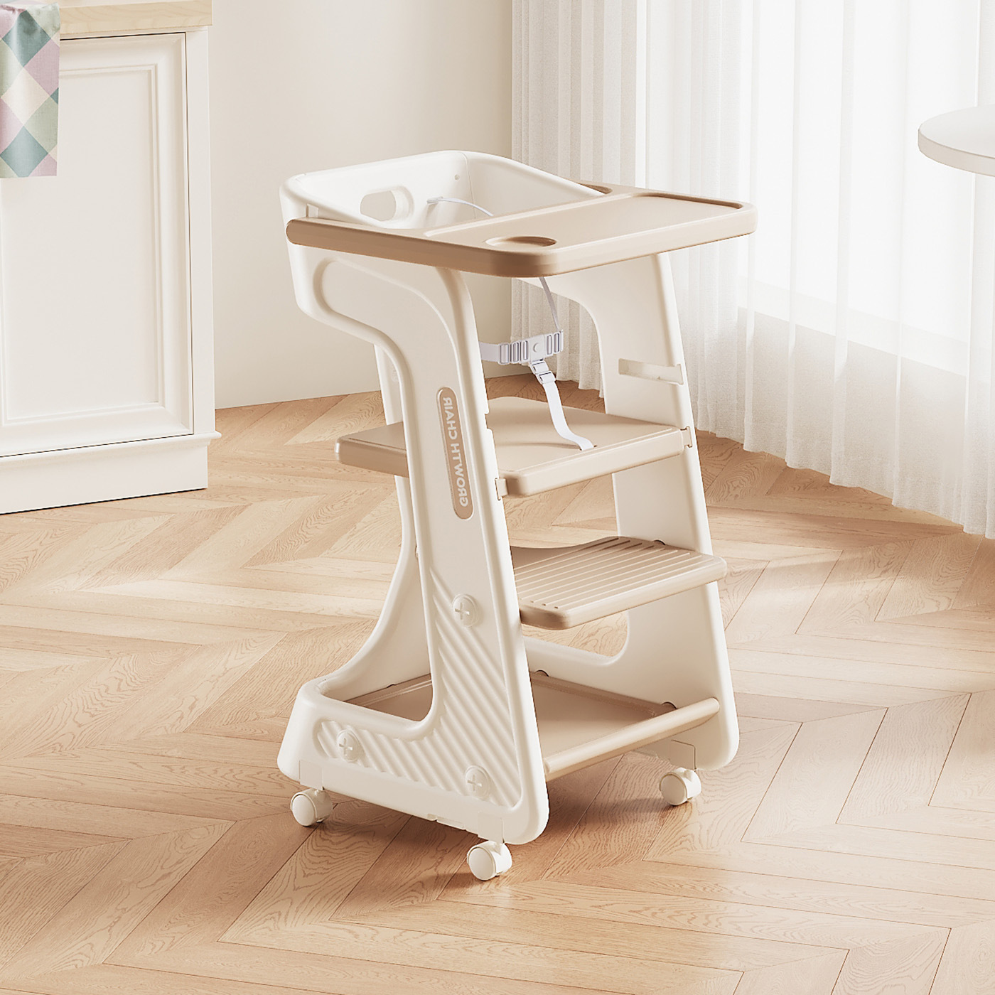 Silla de comedor para bebés, hogar para bebés, silla de crecimiento para niños, mesa de comedor alta, silla de aprendizaje multifuncional, piso