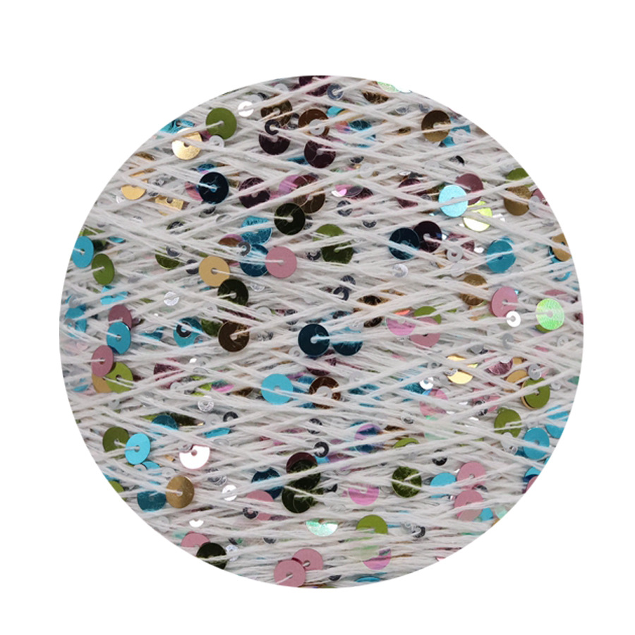 50g algodón lentejuelas hilo 3mm + 6mm peinado tamaño de lujo lentejuelas mano hilo tejer precio al por mayor