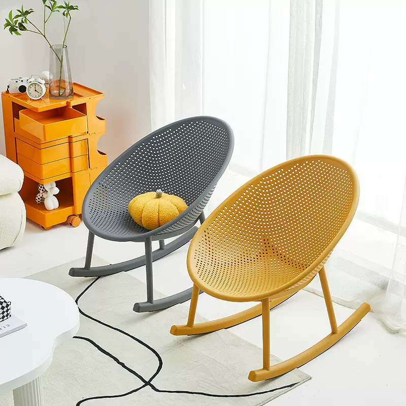 北欧蛋壳摇椅大人躺椅阳台家用网红休闲椅单人阳台懒人沙发摇摇椅