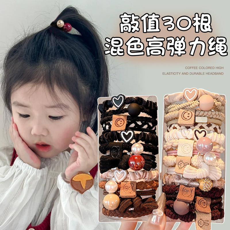 韩版发圈ins高颜值气质发绳扎发头绳儿童百搭简约高马尾皮筋批发|undefined