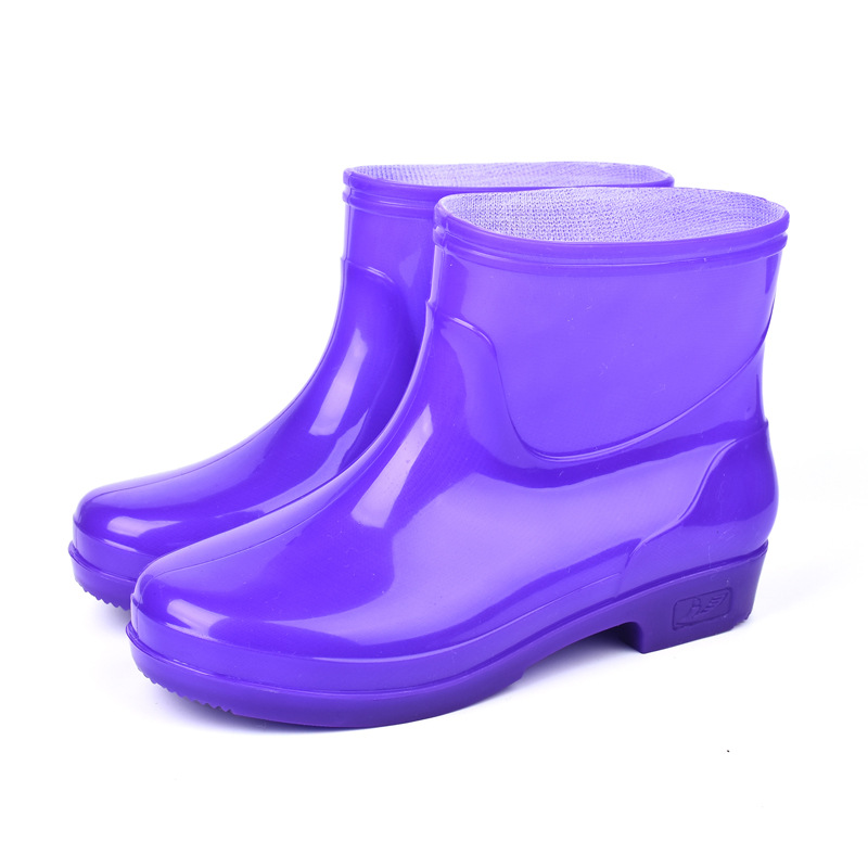 Zapatas de lluvia de mujer, botas de lluvia de cacho corto para adultos, zapatos de goma de cocina de barril bajo resistentes al desgaste, impermeables, antideslizantes, zapatos de agua calientes. image 15