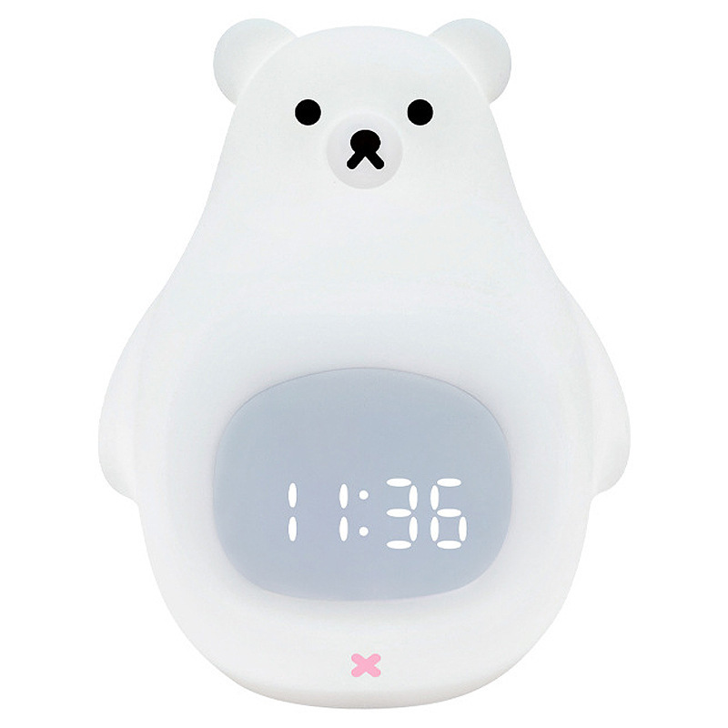 Lámpara de Ambiente y Despertador de Oso Polar, Recargable, Reloj Digital, Regalo Creativo y Decorativo, Transfronterizo