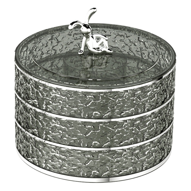 Plato de frutas de lujo accesible, sala de estar de alta gama, plato de frutas para el hogar, caja giratoria de plástico para frutas secas, caja de dulces, plato de frutas secas para aperitivos