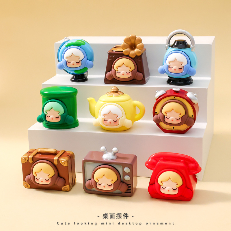复古萌粒盲盒 diy树脂桌面车载小摆件装饰品配件萌粒潮玩盲盒批发|undefined