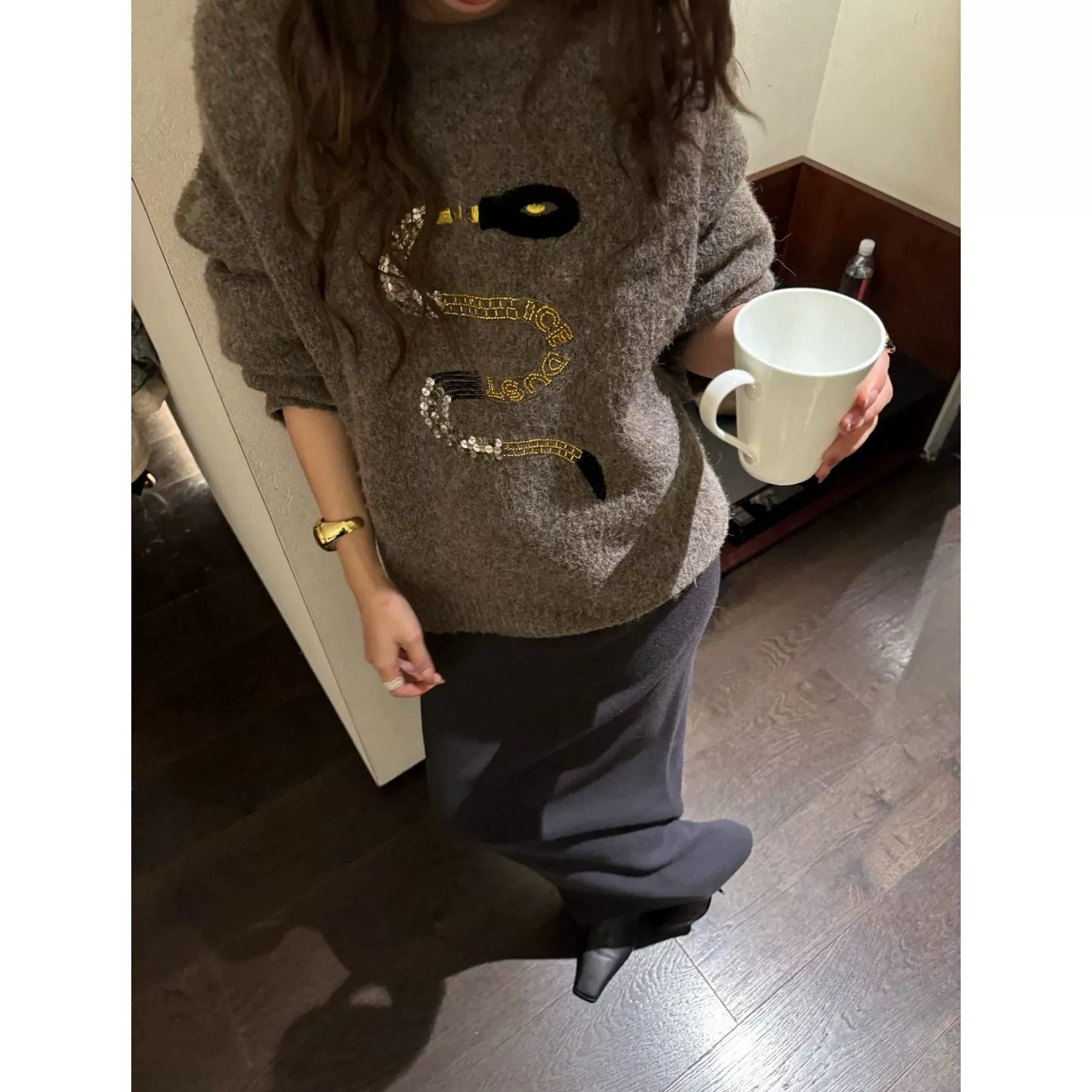Autumn design sweater, high-quality style, oversize