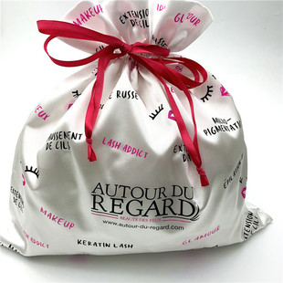 High-end full-plate printing cosmetics satin storage bag sexy women's underwear packaging bag satin gift bag
