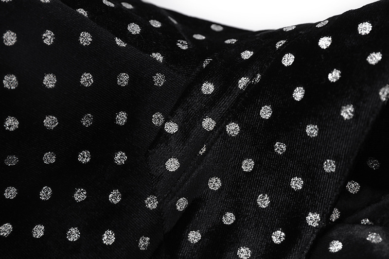 Vêtements pour femmes velours chaud diamant pois haussement d'épaules col en satin patchwork taille tempérament petite veste de costume_voghion.com