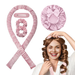 Amazon ベストセラー非加熱ヘアアイロン弾性サテンナイトキャップつば広シャワーキャップヘアピンヘアリングヘアワインダーセット