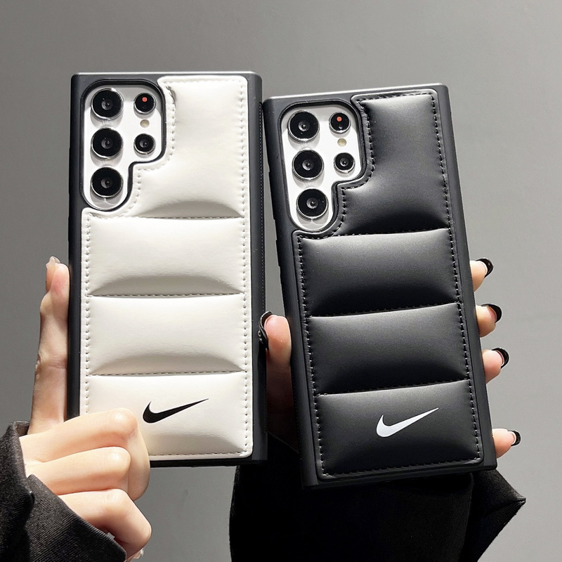 Autumn and Winter New Cotton-Filled Leather down Jacket S25Ultra Mobile Phone Case Cross-Border Export S24U Anti-Fall S23+ Couple