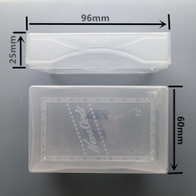 批发透明塑料名片盒卡片盒收纳盒包装盒200张100纸盒白胶合咭片胶