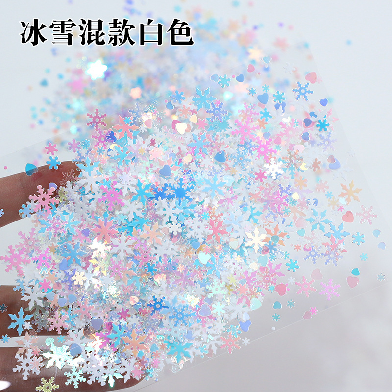 雪花亮片冰雪混款圣诞雪花片公斤装现货批发|undefined