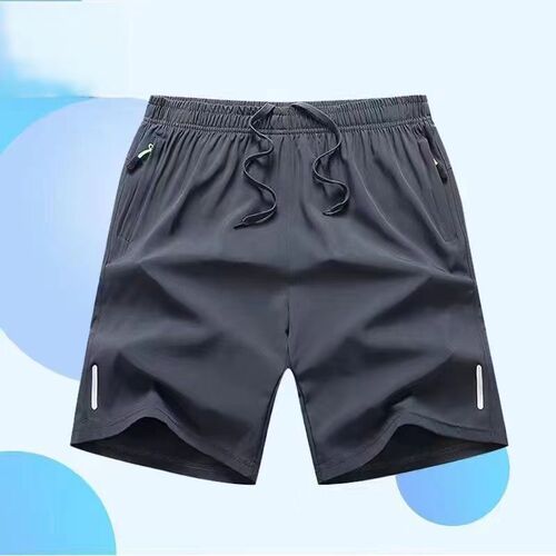 High-end ice silk men's quarter pants, loose large size new middle-aged and elderly father's shorts, summer men's quarter beach pants