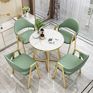 Nordic Negotiation Table and Chair Combination Balcony Light Luxury Leisure Table and Chair Small Coffee Table Leisure Reception Modern Simple Small Round Table