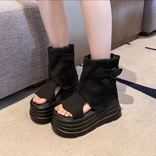 8cm���ѝ�ܛ�ѥŮ2025�ļ��¿�С�������߶�ѥ�ɸ�¶ֺ�_�R��Ь