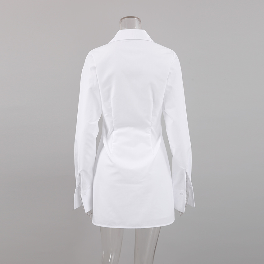 Women's Regular Dress Simple Style Shirt Collar Long Sleeve Solid Color Above Knee Daily display picture 10