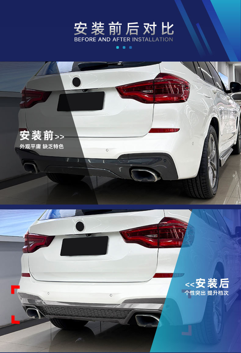 Suitable for BMW X3 G01 M Sport 2018-2021, X3M style rear lip spoiler, for cross-border modification