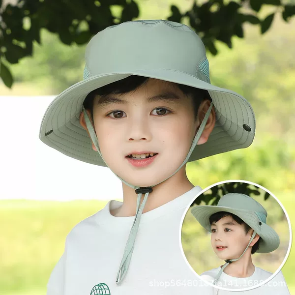 Children's Sun Protection Hat with Custom Logo, Student Sun Hat, Boys and Girls Breathable Mesh Hiking Hat, Sunshade Fisherman Hat