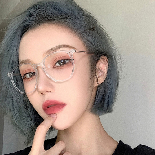 New Optical Eyeglass Frame Cross-border Retro Myopia Eyeglass Frame with Prescription Double Bridge Square Frame Anti-blue Light Glasses