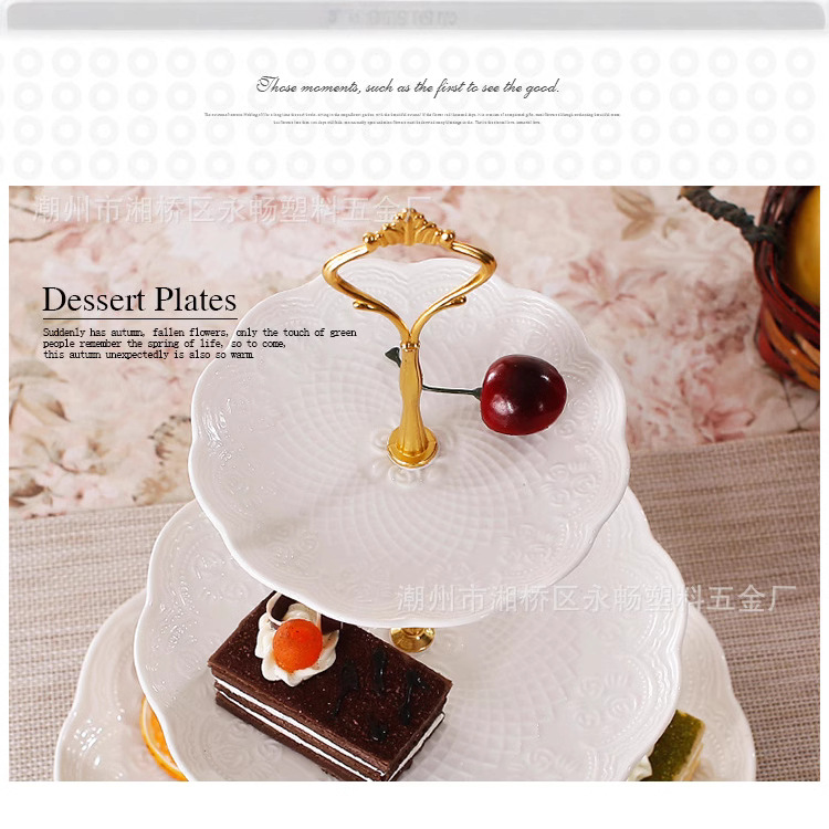 Soporte de placa de pastel en forma de corona de tamaño pequeño Placa de fruta de aleación de zinc percha Placa de hardware Placa de aperitivo Placa de fruta mango