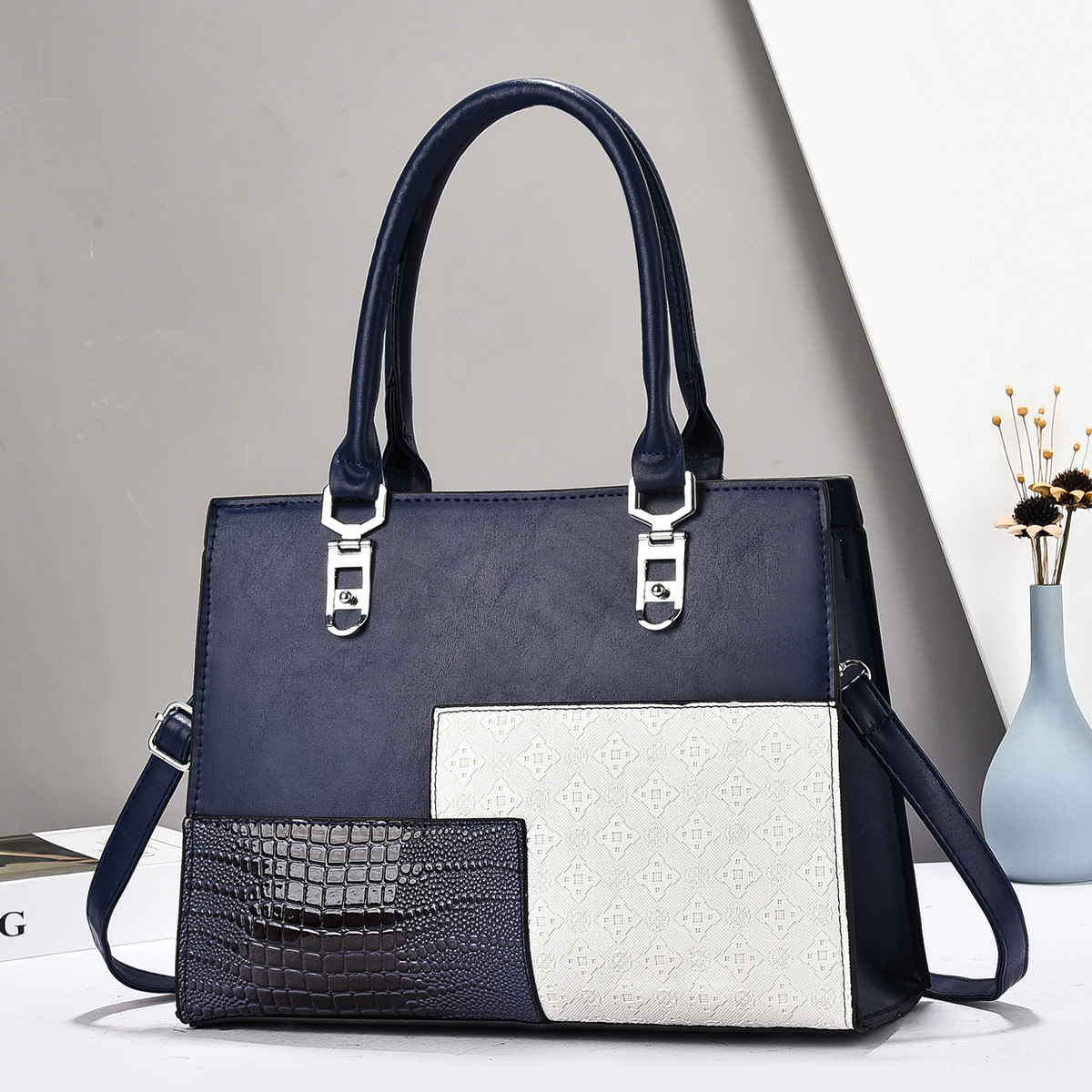 Bolsos de mujer, bolsos de moda de comercio exterior, bolsos de mensajero de estilo europeo y americano de gran capacidad, bolsos de hombro de textura de alta calidad