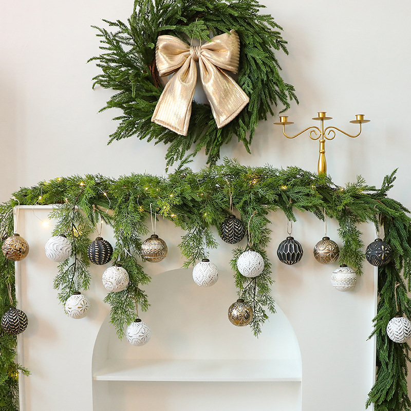 Colgante de Bola de Navidad Estilo Retro de Plástico Decorativo para Navidad y Fiestas