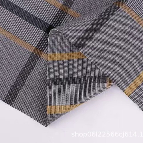格子布料面料色织苏兰格制服男童装服装西装格纹锦棉黄灰色织格