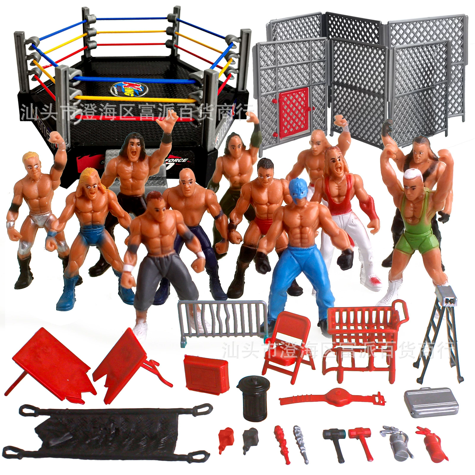 Трансграничное кольцо для борьбы кукла сцена модель угол борьба злодей украшение Amazon Детская Игрушка Солдат