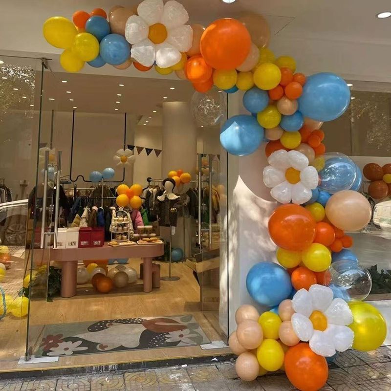 六一儿童节气球链串彩色多巴胺套装拱门开业生日氛围布置活动场景