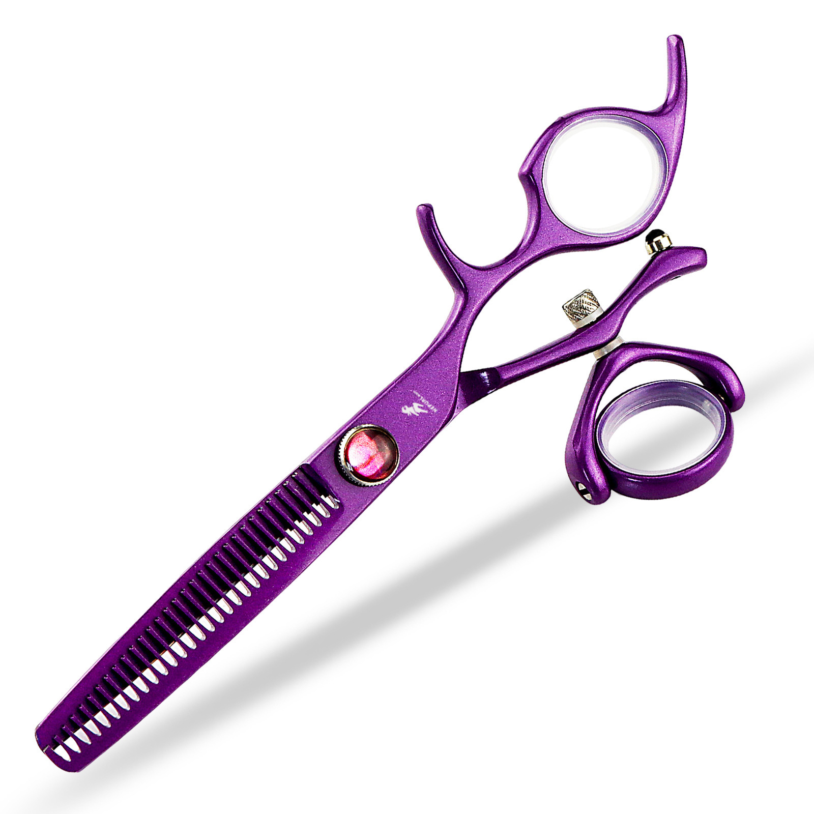 Forbici dentali piatte Napson da 6 pollici con manico girevole a 360 gradi, colore viola._voghion.com