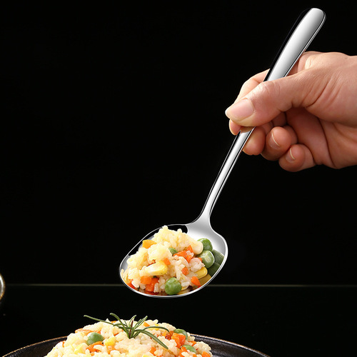 304 Stainless Steel Public Dining Utensils: Chopsticks, Spoons, Western-Style Hotel-Grade Lengthened Serving Spoon, Thickened Household Dish-Serving Spoon with Strainer