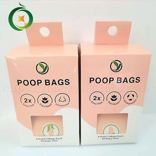Foreign trade PLA corn starch full degradation pet garbage bag color box toilet bag 2 silk toilet bag wild one