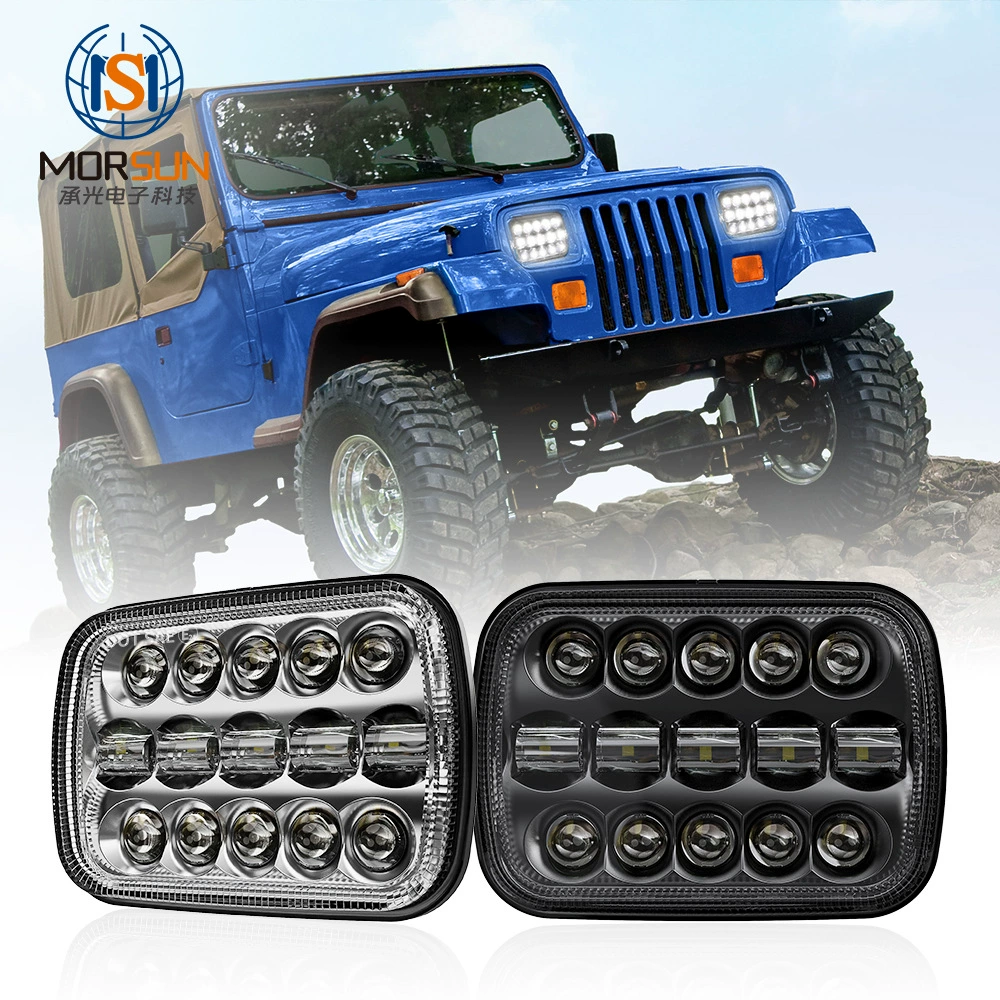 Яркие фары 5x7 дюймов для квадрата Wrangler Light 7-дюймовый грузовик Jeep модифицированные светодиодные фары