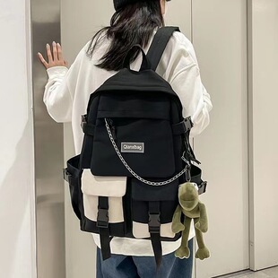 Lightweight Backpack for Women 2023 New Large Capacity Yellow Japanese Style School Bag Junior High School Girls Preppy Style Travel Backpack