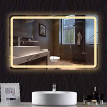 定制智能方形鏡子浴室鏡衛生間洗漱台LED化妝鏡輕奢帶燈防霧藍牙