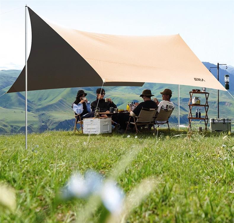 Primitive-Style Canopy Tent Outdoor Table and Chair Camping Black Glue Sunshade New Type Picnic Sun Protection Tarp