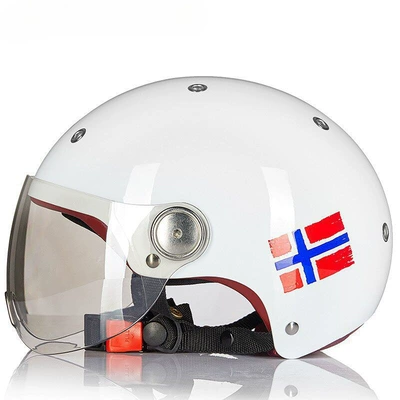 Motosiklet dəbilqələri 3C Certified, National Standard, Summer - s-bright-white-red-and-blue-norwegian-flag-b103