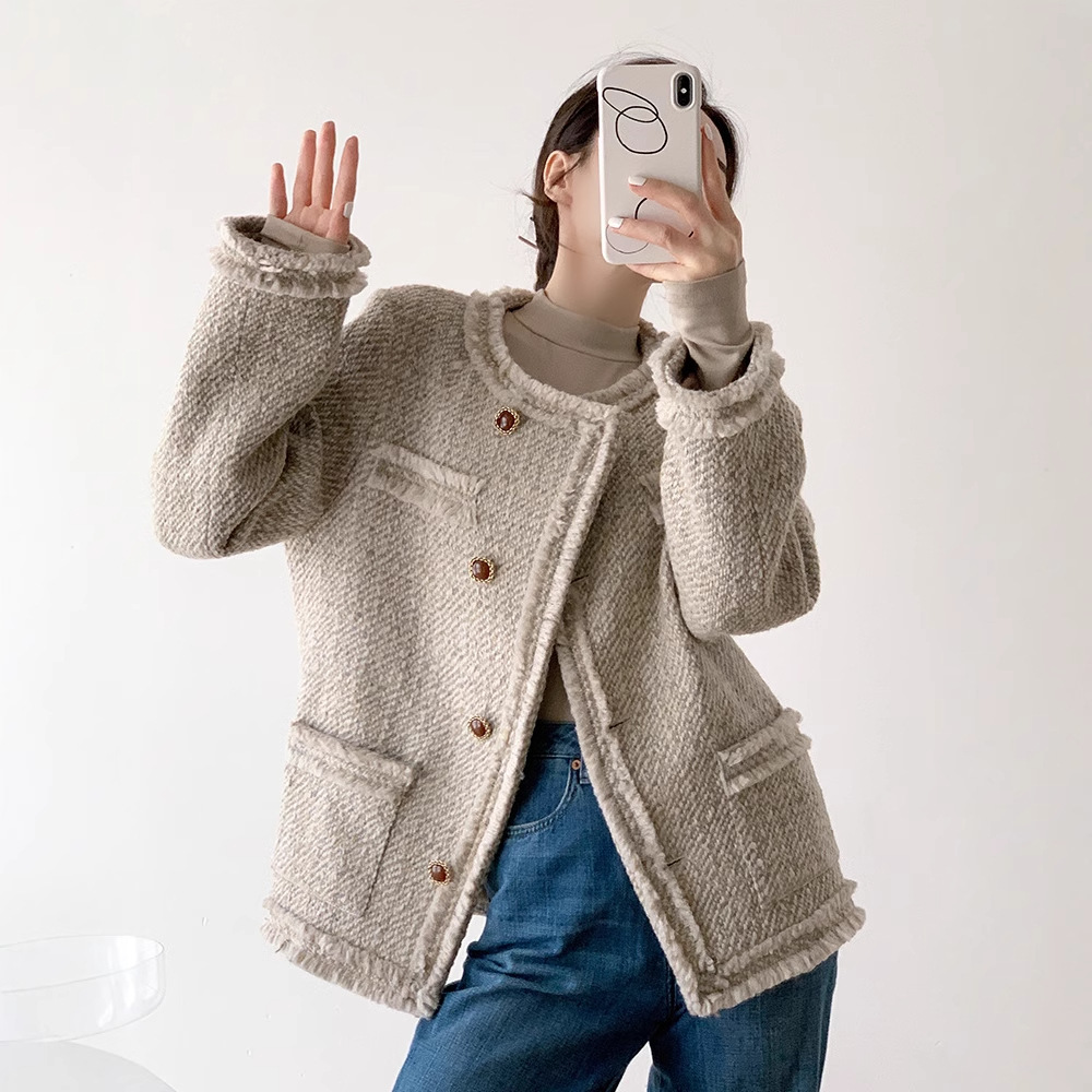 Trendy French Socialite Small Fragrant Style Jacket Spring & Fall New Trendy Elegant Tweed Short Lady Top